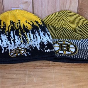 Two Reebok Boston Bruins Face Off Beanies NWT